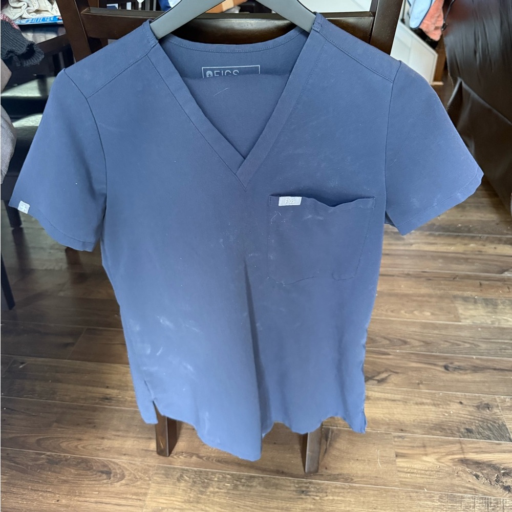Figs XS Quiet Navy Scrub Top